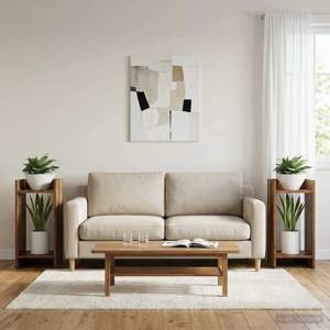 [899607] Stojak na rośliny 2 szt. Stare drewno 30 x 30 x 60 cm