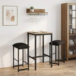[8006210] Stołek barowy 2 szt. Czarny 40 x 32 x 64 cm Drewno inżynieryjne