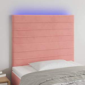 [3122605] Zagłówek do łóżka z LED, różowy, 90x5x118/128 cm, aksamit