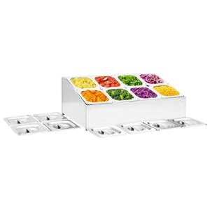 [51225] Ekspozytor z 8 pojemnikami GN 1/6, stal nierdzewna