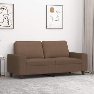 [359394] Sofa 2-osobowa, brązowa, 140 cm, tapicerowana tkaniną