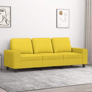 [359404] Sofa 3-osobowa, jasnożółta, 180 cm, tapicerowana tkaniną