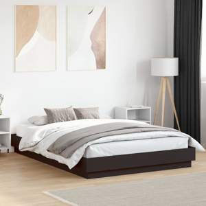 [3209787] Rama łóżka z LED bez materaca Czarna 150x200 cm