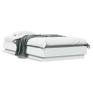 [839546] Rama łóżka z oświetleniem LED, biała, 75x190 cm