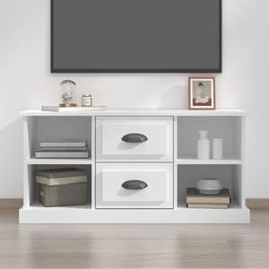 [816272] Szafka pod TV, biała, 99,5x35,5x48 cm, materiał drewnopochodny