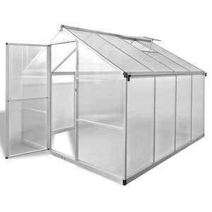 [41318] Szklarnia ogrodowa ze wzmacnianą aluminium ramą, 6,05 m²