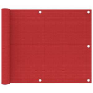 [311007] Parawan balkonowy, czerwony, 75x600 cm, HDPE