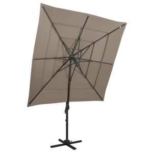 [313823] 4-poziomowy parasol na aluminiowym słupku, taupe, 250x250 cm