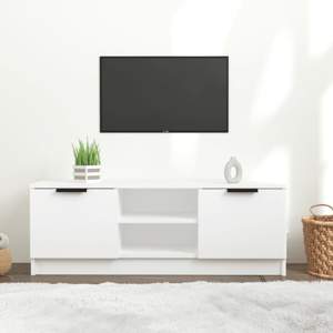 [811511] Szafka pod telewizor, biała, 102x35x36,5 cm