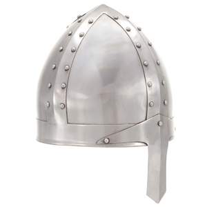 [286216] Replika średniowiecznego zabytkowego hełmu, LARP, srebrna stal