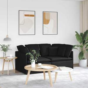 [3321239] Sofa modułowa z poduszkami Tkanina Czarna