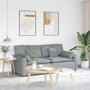 [3321117] Sofa modułowa z poduszkami, jasnoszara