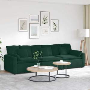 [3321101] Sofa modułowa z poduszkami, ciemnozielona