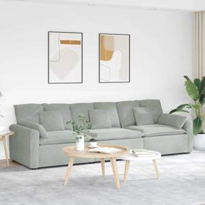 [3321099] Sofa modułowa z poduszkami, jasnoszara