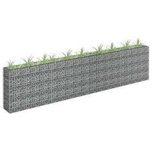 [145643] Podwyższona donica gabionowa, galwanizowana stal, 360x30x90 cm
