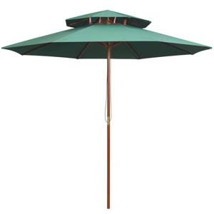 [42963] Parasol z podwójnym daszkiem, 270x270 cm drewno, zielony