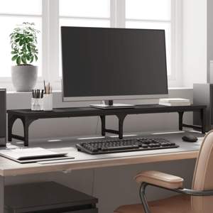 [834010] Podstawka pod monitor, czarna, 105x23x15,5 cm