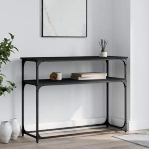 [834065] Stolik konsolowy, czarny, 100x35,5x75 cm