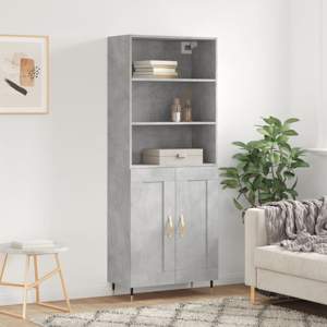 [3189937] Witrynka, szarość betonu 69,5x34x180 cm materiał drewnopochodny
