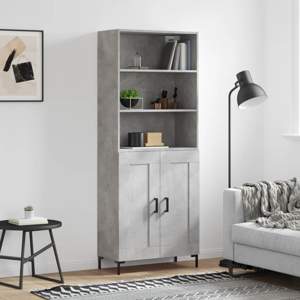 [3189961] Witrynka, szarość betonu 69,5x34x180 cm materiał drewnopochodny
