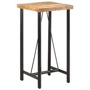 [356380] Stolik barowy, 55x55x107 cm, lite drewno mango i żelazo