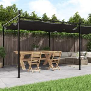 [360122] Pergola ze zwijanym dachem, antracytowa, 589x292x230 cm
