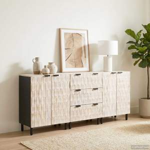 [3310029] Bufet 3 szt. 60 x 33 x 75 cm Drewno z mango