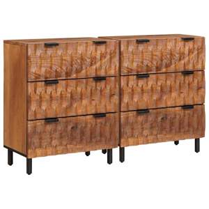 [3310034] Bufet 2 szt. 60 x 33 x 75 cm Drewno z mango