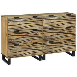 [3310040] Zestaw Komód 2 szt. naturalny 120 x 33 x 75 cm Drewno z mango