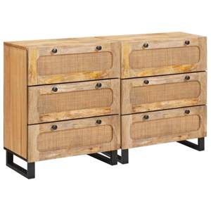 [3310058] Bufet 2 szt. 60 x 33 x 75 cm Drewno z mango Brązowy