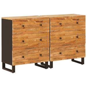 [3310100] Bufet 2 szt. 60 x 33 x 75 cm Drewno z mango Brązowy