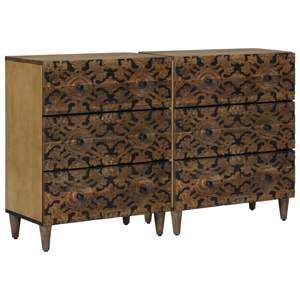 [3310106] Bufet 2 szt. 60 x 33,5 x 75 cm Drewno z mango Brązowy