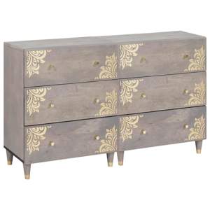 [3310151] Bufet 2 szt. 60 x 33 x 75 cm Drewno z mango Szary