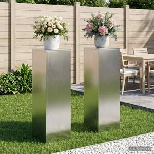 [8012511] Stojak na rośliny 2 pcs srebrny 30 x 30 x 100 cm Stal