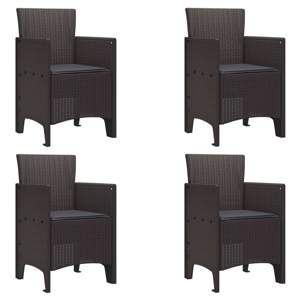 [847476] Krzesło Ogrodowe 4 szt. Brązowy polipropylen