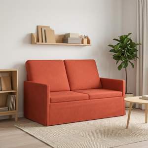 [42041072] Sofa dwuosobowa Czerwono-pomarańczowy 130 x 81 x 82 cm