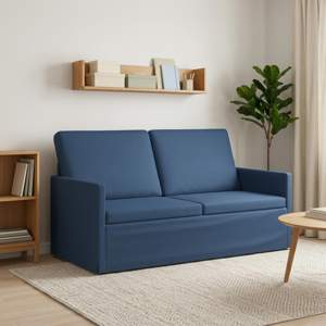 [42041081] Sofa dwuosobowa niebieski 150 x 81 x 82 cm tkanina