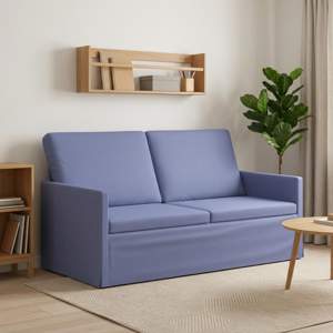[42041085] Sofa dwuosobowa Niebieski dżins 150 x 81 x 82 cm tkanina