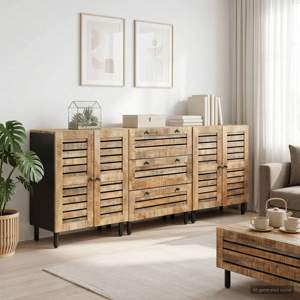 [3310164] Szafy do przechowywania 3 szt. 180 x 33 x 75 cm Drewno z mango