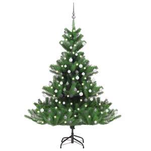 [3077732] Sztuczna jodła kaukaska z LED i bombkami, zielona, 180 cm