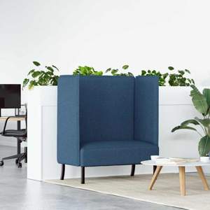[42010840] Sofa z wysokim oparciem 101cm Niebieski tkanina