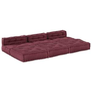 [3315073] Modularna jednostka sofy tkanina Bordowy 210 x 140 x 56 cm