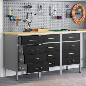 [3321368] Szafka robocza 3 szt. Czarny i szary 150 x 55 x 85 cm