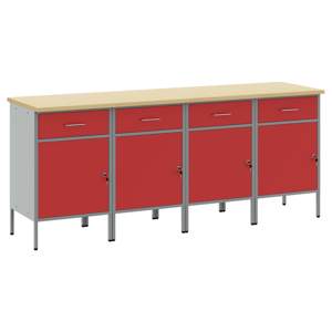 [3321385] Szafka robocza 4 szt. Czerwony i Szary 200 x 55 x 85 cm