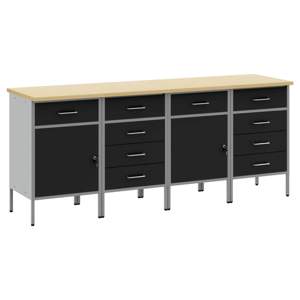 [3321386] Szafka robocza Z blokadą 4 szt. Czarny i szary 200 x 55 x 85 cm