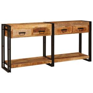[3324223] Stoliki konsolowe 2 szt. Brązowy 161 x 33 x 75 cm