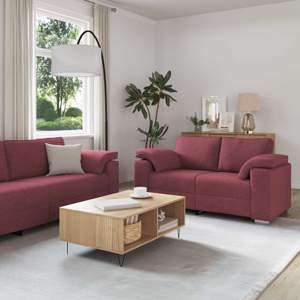 [3324743] Sofa 2 szt. Czerwone wino tkanina