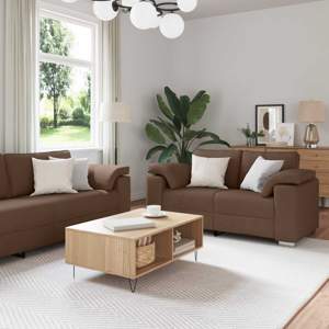 [3324744] Sofa 2 szt. Brązowy tkanina