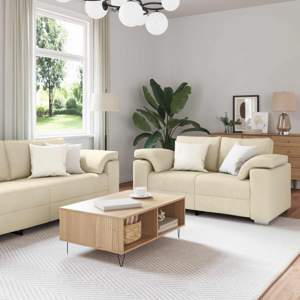 [3324747] Sofa 2 szt. Kremowy tkanina
